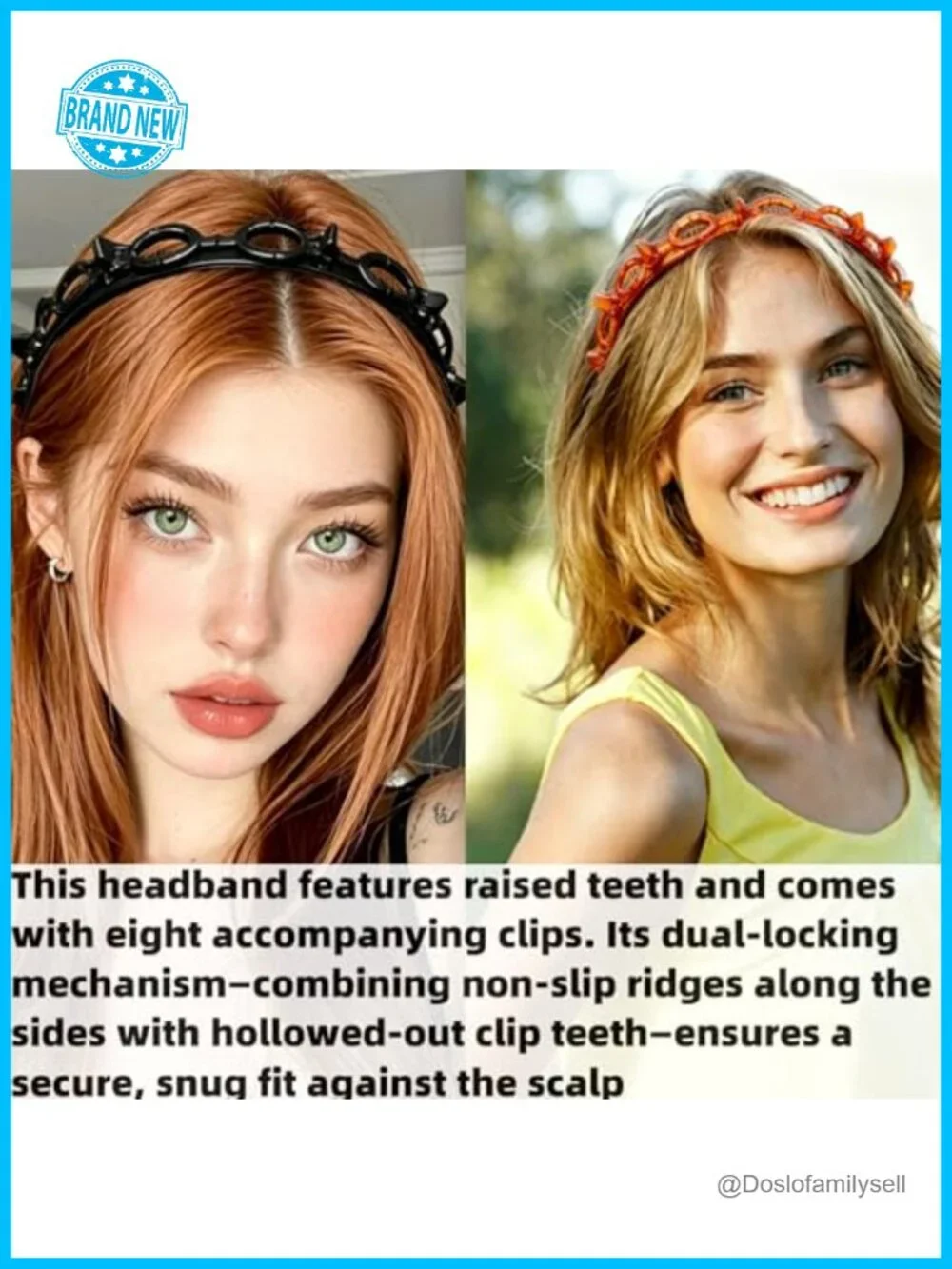 Double-Layer Hollow Braiding Headband with Clips, Non-Slip Bangs Holder, Hair